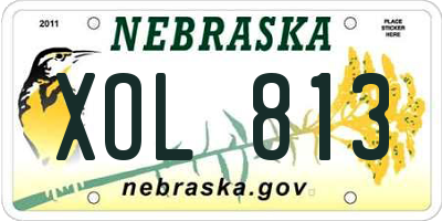 NE license plate XOL813