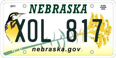 NE license plate XOL817