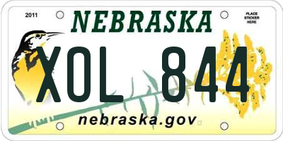NE license plate XOL844