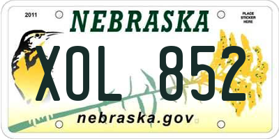 NE license plate XOL852