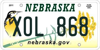 NE license plate XOL868