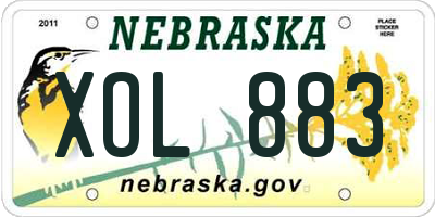 NE license plate XOL883