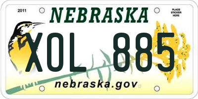 NE license plate XOL885