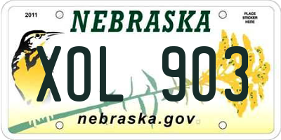 NE license plate XOL903