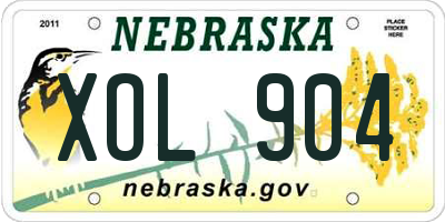 NE license plate XOL904