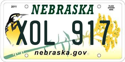 NE license plate XOL917