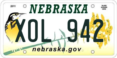 NE license plate XOL942