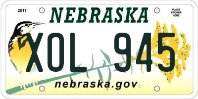NE license plate XOL945