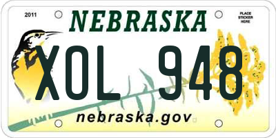 NE license plate XOL948