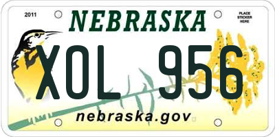 NE license plate XOL956