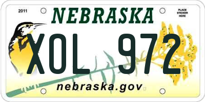 NE license plate XOL972
