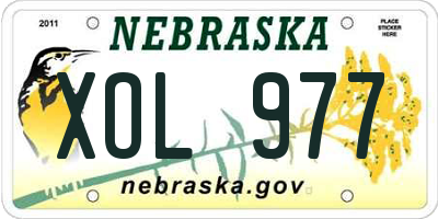 NE license plate XOL977