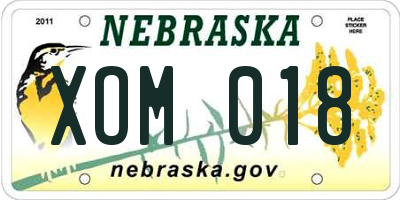 NE license plate XOM018