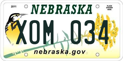 NE license plate XOM034