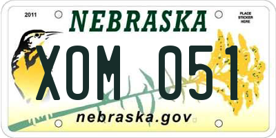 NE license plate XOM051
