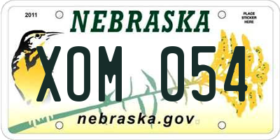 NE license plate XOM054
