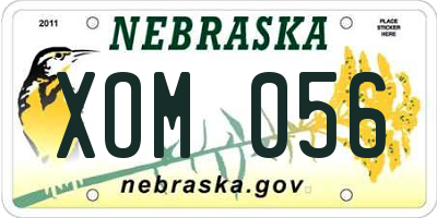 NE license plate XOM056