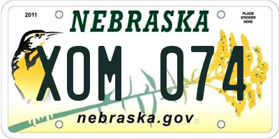 NE license plate XOM074