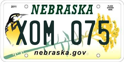 NE license plate XOM075