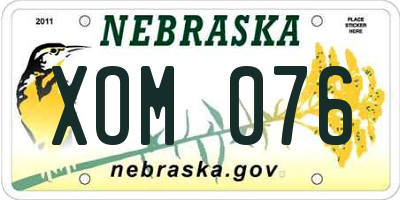 NE license plate XOM076