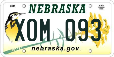 NE license plate XOM093