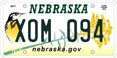 NE license plate XOM094