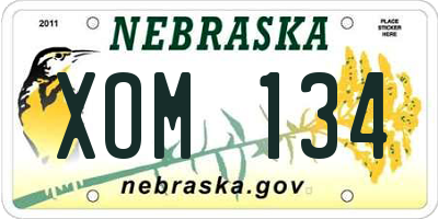 NE license plate XOM134