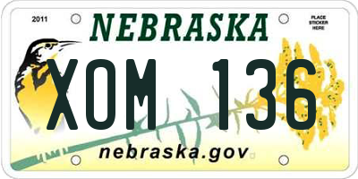 NE license plate XOM136