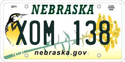 NE license plate XOM138