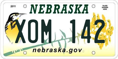 NE license plate XOM142