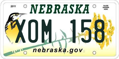 NE license plate XOM158