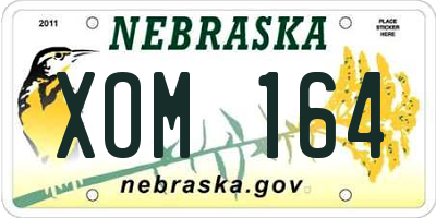 NE license plate XOM164