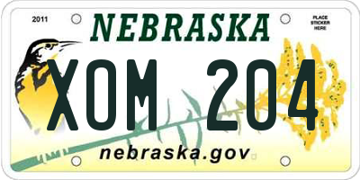 NE license plate XOM204