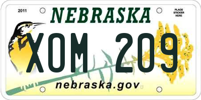 NE license plate XOM209