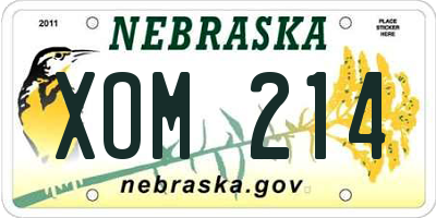 NE license plate XOM214