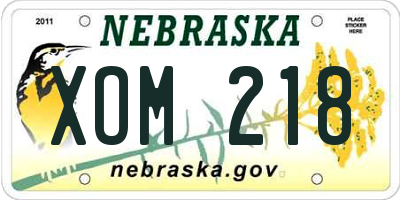 NE license plate XOM218