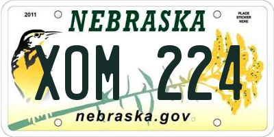 NE license plate XOM224