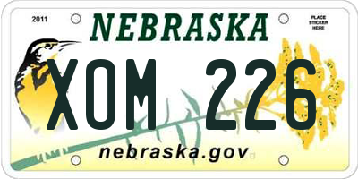 NE license plate XOM226