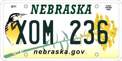 NE license plate XOM236