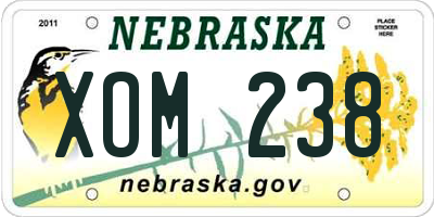 NE license plate XOM238