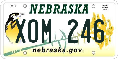 NE license plate XOM246