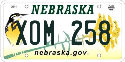 NE license plate XOM258