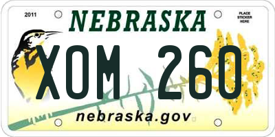 NE license plate XOM260