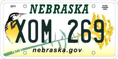 NE license plate XOM269