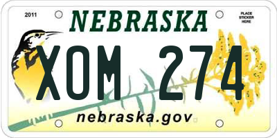 NE license plate XOM274