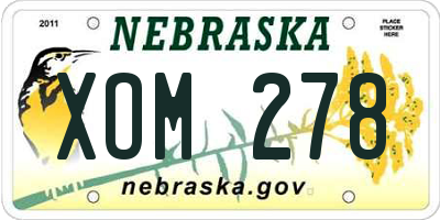 NE license plate XOM278