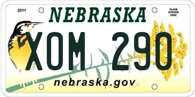 NE license plate XOM290