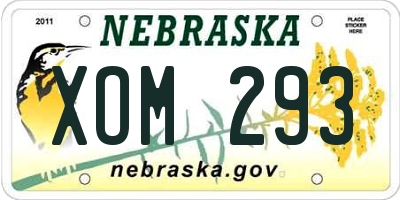 NE license plate XOM293