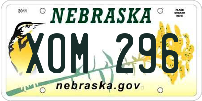 NE license plate XOM296