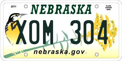 NE license plate XOM304